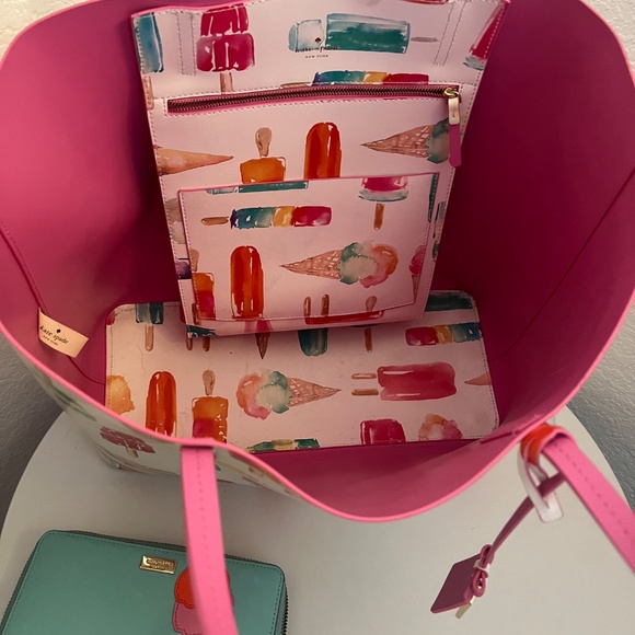 Kate Spade ice cream tote bag with matching wallet - Picture 2 of 6